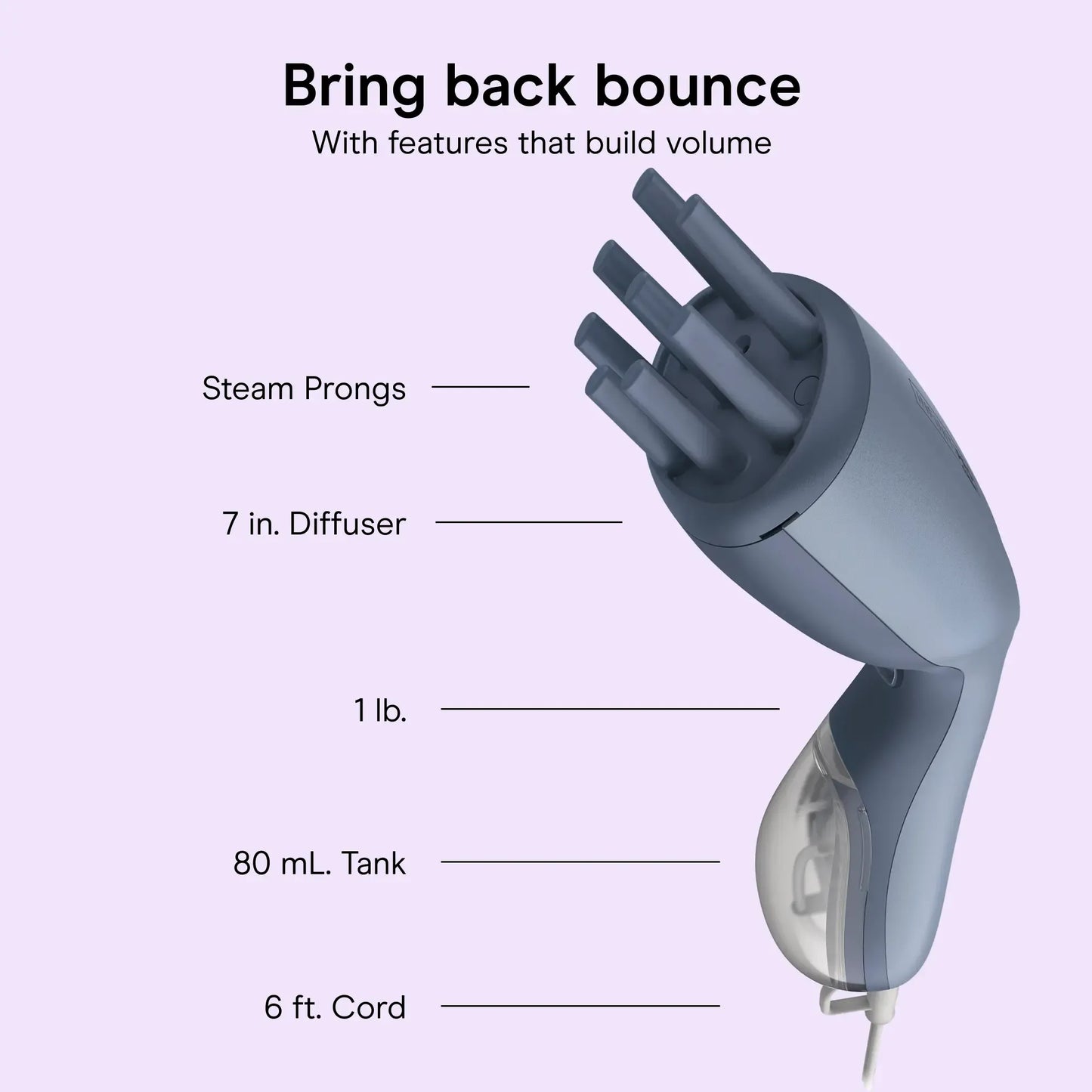 Steam Curl Refresher | 80mL Tank | 7" Diffuser | 2C–4C Hair